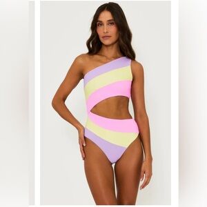 Beach Riot Joyce One Piece Sublime Spring Colorblock- Size Small